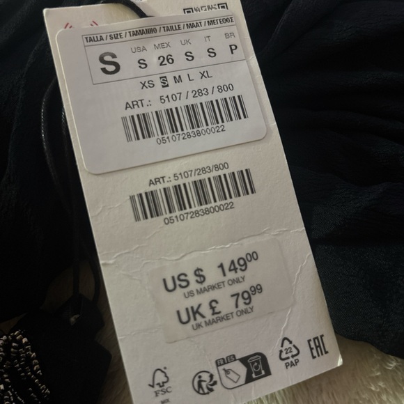 Zara Black Dress with Silver Embroidery - Picture 6 of 6